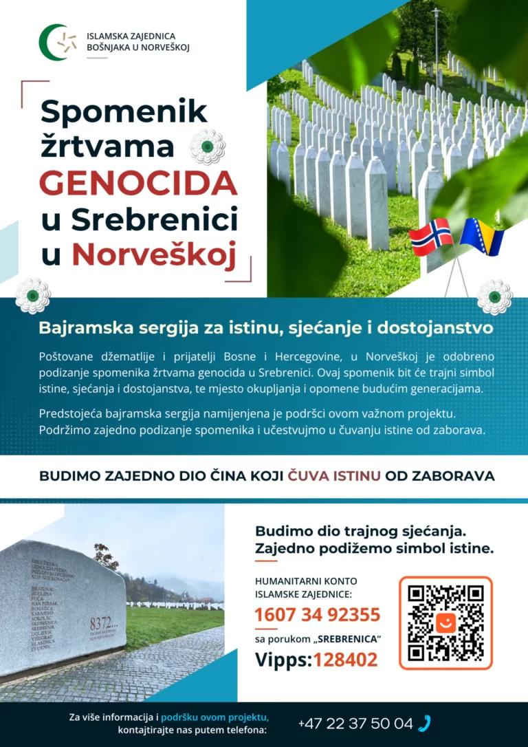 Bajramska sergija za podizanje spomenika žrtvama genocida u Srebrenici u Norveškoj